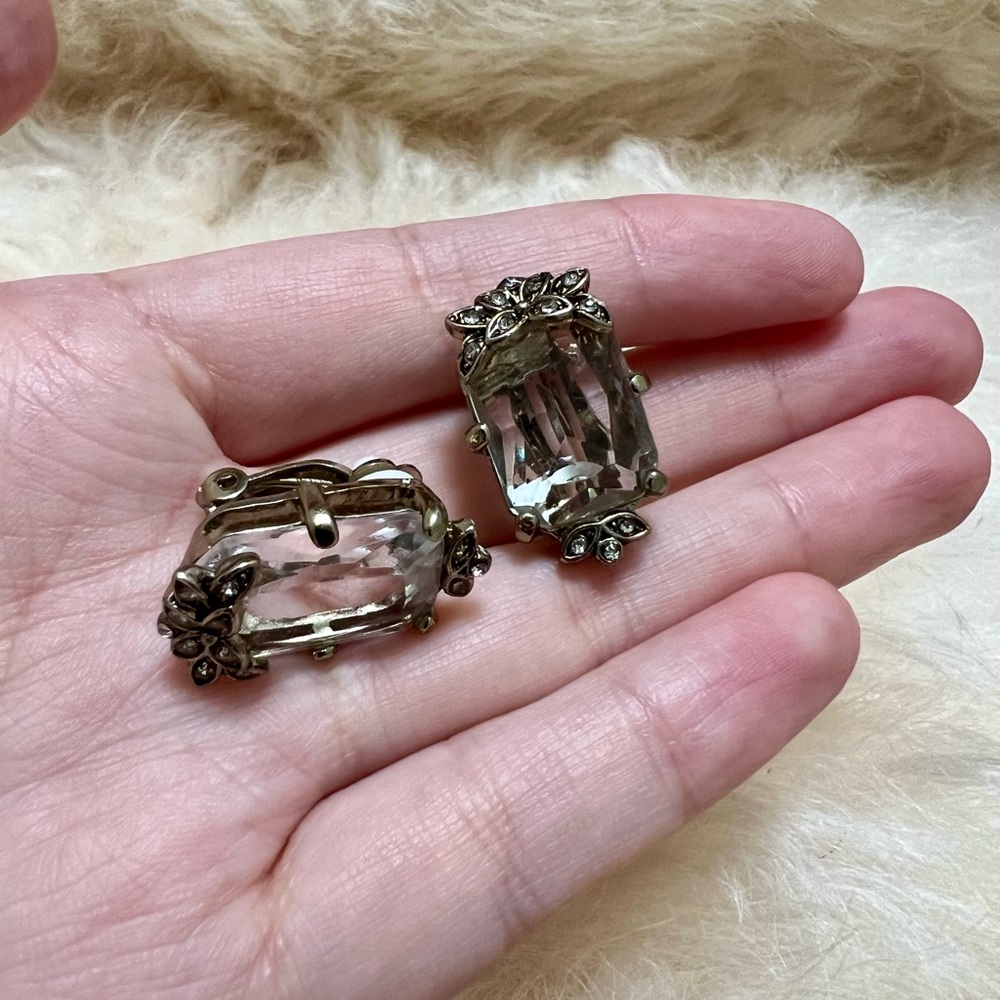 Carolee vintage antique clear stone earrings